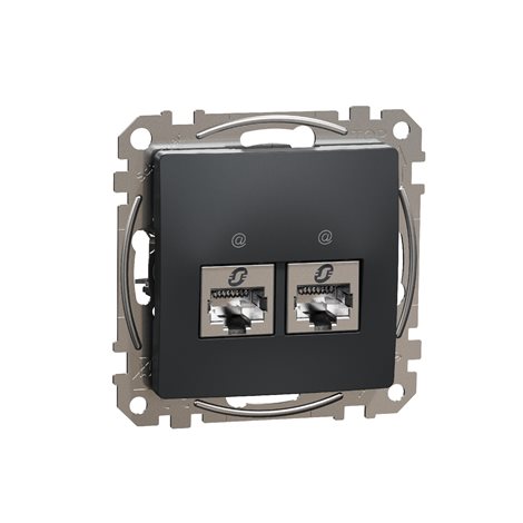 SDD114462S Datová zásuvka 2xRJ45 kat. 6 STP antr
