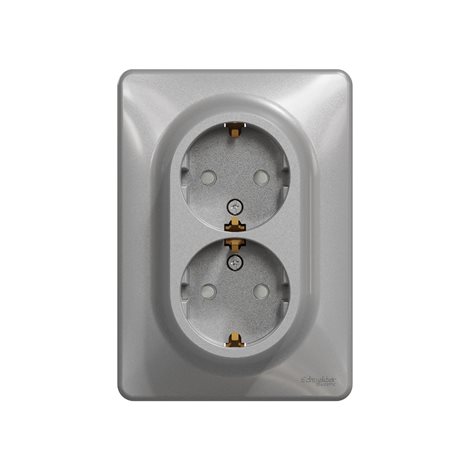 SDD313221 Zásuvka dvojnásobná 230V 16A SCHUKO alu