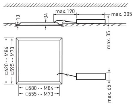 2330 G3 M73 PW19 36/29/ML-840 ET Čtvercový LED panel 31W/24W 3600lm/2900lm 4000K 3