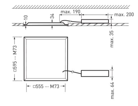 2330 G3 M73 PW19 3600-8MC ETDD Čtvercový LED panel 31W 3600lm DALI 3000&4000K 6