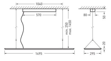 2360 H2 PW19-IL 6000-840 ET LED svítidlo zavěšené 55W 6000lm obdélník IP20 4000K 3