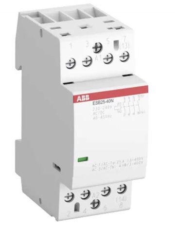 ESB25-13N-06   230 ... 240V AC/DC 4-pólový instalační stykač  Ie=25A(AC-1/AC-7a) Ie=6A(AC-3/AC-7b)