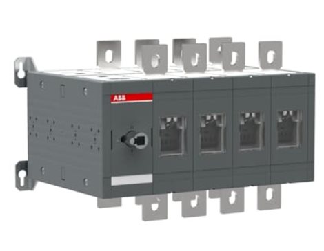 OT630E04C 4-pólový přepínač I-0-II Ith=630A, 630A/AC-23A/690V. montáž na základnu