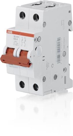 SD202/63; 2 pólový odpínač; In: 63A; pro 253V AC/60V DC; dle IEC/EN 60947-3