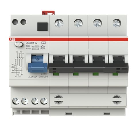 DS204 A-B20/0,03 kombinace jistič/chránič; čtyřpólový