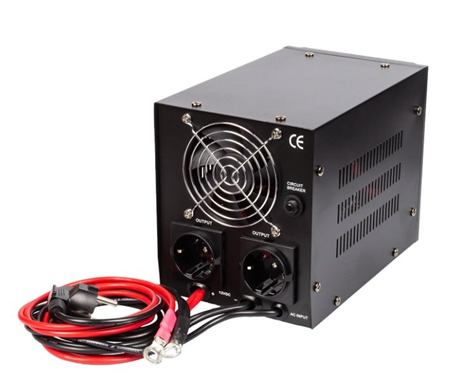 Napěťový měnič MHPower MPU-300-12 12V/230V, 300W, funkce UPS, čistý sinus pro externí baterii 2