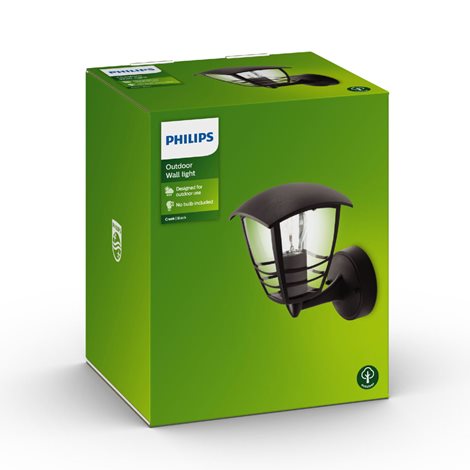 15380/30/16 Creek venkovní nástěnné svítidlo 1xE27 60W bez zdroje IP44, černé 4