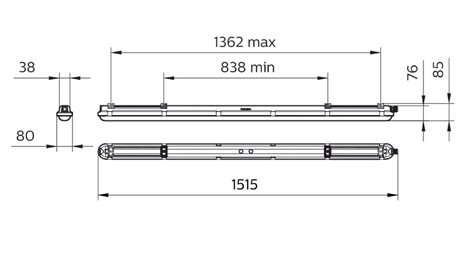 WT120C G2 LED34S/840 PSU L1500 LED Svítidlo prachotěsné 24,3W, 3400lm IP65, 50 000 hodin ( 11