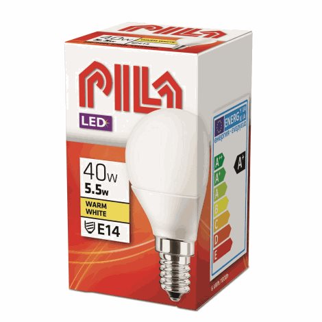 PILA LED 40W P45 E14 WW FR ND LED žárovka 5,5W 470lm 2