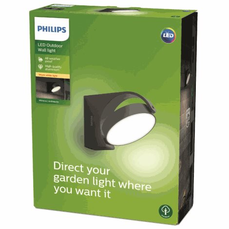 Mimosa venkovní nástěnné LED svítidlo 1x7W 630lm 2700K IP44 nestmívatelné, antracitové 2