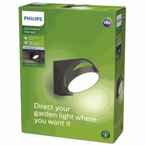 Mimosa venkovní nástěnné LED svítidlo 1x7W 680lm 4000K IP44 nestmívatelné, antracitové 2