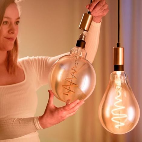 WiZ LED žárovka filament amber E27 G200 6W 390lm 2000-5000K IP20, stmívatelná 6
