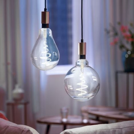 WiZ LED žárovka filament amber E27 G200 6W 390lm 2000-5000K IP20, stmívatelná 9