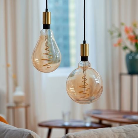 WiZ LED žárovka filament amber E27 G200 6W 390lm 2000-5000K IP20, stmívatelná 10