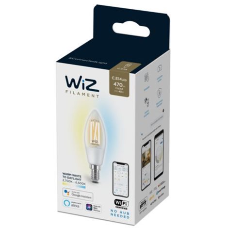 WiZ LED žárovka filament E14 C35 4,9W 470lm 2700-6500K IP20, stmívatelná 3