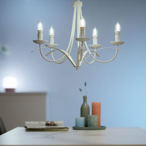 WiZ LED žárovka filament E14 C35 4,9W 470lm 2700-6500K IP20, stmívatelná 9