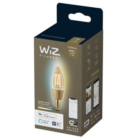 WiZ LED žárovka filament amber E14 C35 4,9W 370lm 2000-5000K IP20, stmívatelná 3