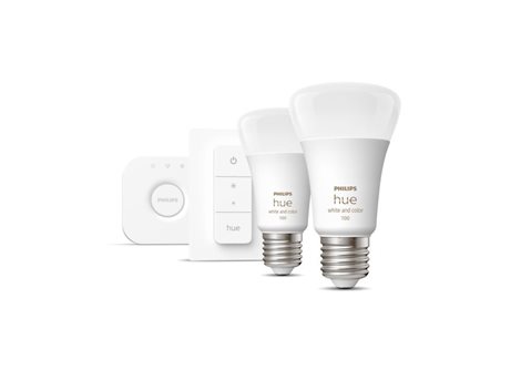 Hue sada Bridge + 2x WACA LED žárovka E27 A60 9W 1100lm 2000-6500K RGB IP20 + ovladač 3