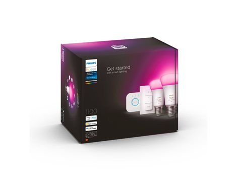 Hue sada Bridge + 2x WACA LED žárovka E27 A60 9W 1100lm 2000-6500K RGB IP20 + ovladač 5