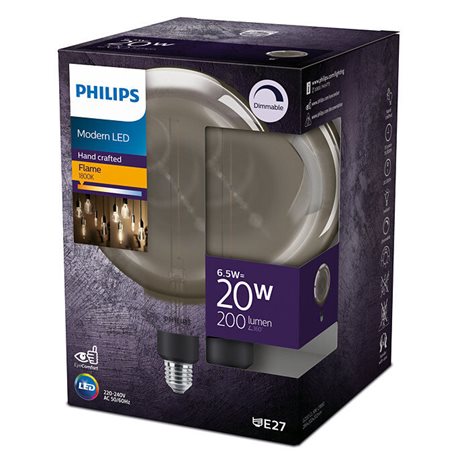 Vintage LED žárovka E27 G200 6,5W 200lm 1800K stmívatelná, smoky 2