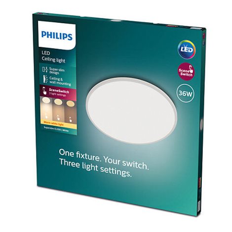Superslim CL550 přisazené LED svítidlo 36W 3600lm 2700K krokové stmívání IP20 55cm, bílé 6