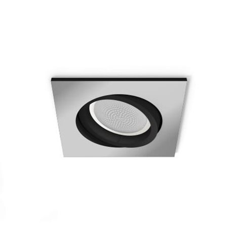 Hue WA Milliskin podhledové LED svítidlo 1xGU10 5W 350lm 2200-6500K IP20 hranaté, hliník 1