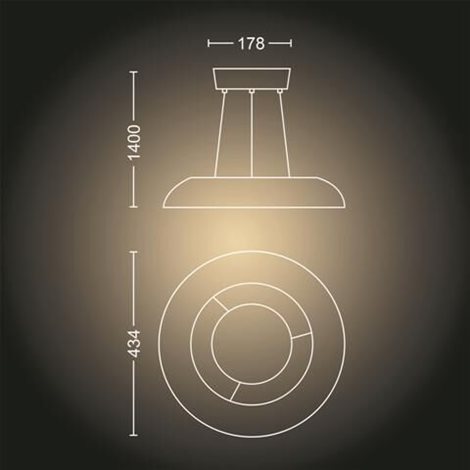 Hue WA Amaze závěsné LED svítidlo 25W 2900lm 2200-6500K IP20 43,4cm černá + ovladač 5