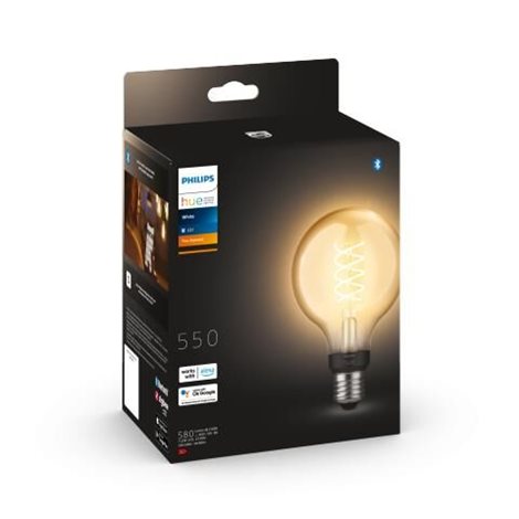HUE White LED Filament žárovka E27 G93 7W 550lm 2100K IP20, stmívatelná 5