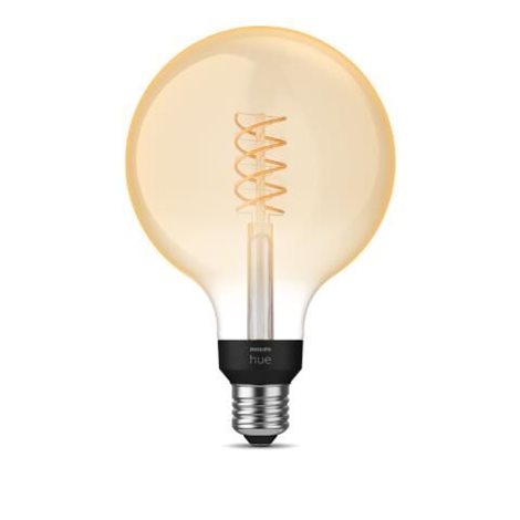 HUE White LED Filament žárovka E27 G125 7W 550lm 2100K IP20, stmívatelná 2