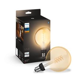 HUE White LED Filament žárovka E27 G125 7W 550lm 2100K IP20, stmívatelná