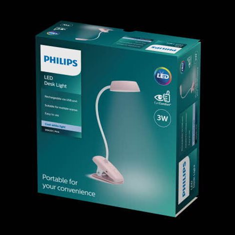 Donutclip stolní LED lampa na klip 1x3W 175lm 4000K IP20 USB, krokové stmívání, růžová 2