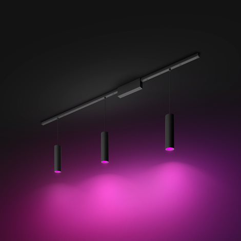 Hue Perifo lištové svítidlo se 3 závěsy, LED WACA 15,6W 1530lm 2000-6500K RGB, černá 2