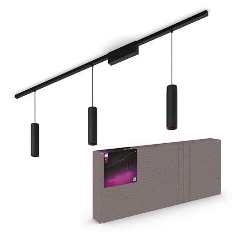 Hue Perifo lištové svítidlo se 3 závěsy, LED WACA 15,6W 1530lm 2000-6500K RGB, černá 3