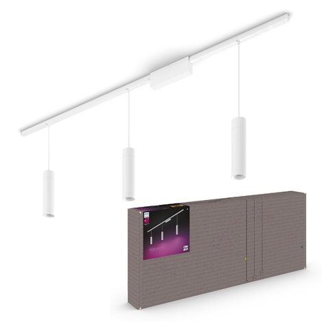 Hue Perifo lištové svítidlo se 3 závěsy, LED WACA 15,6W 1530lm 2000-6500K RGB, bílá 7