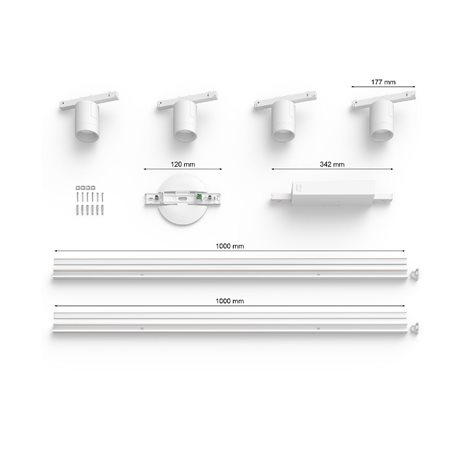 Hue Perifo lištové svítidlo se 4 spoty, LED WACA 20,8W 2040lm 2000-6500K RGB, bílá 5
