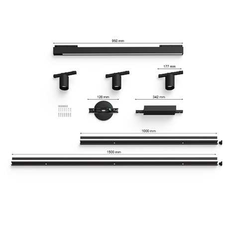 Hue Perifo lištové svítidlo 3 spoty+panel, LED WACA 44,6W 3580lm 2000-6500K RGB, černá 4