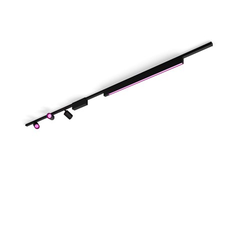 Hue Perifo lištové svítidlo 3 spoty+panel, LED WACA 44,6W 3580lm 2000-6500K RGB, černá 10