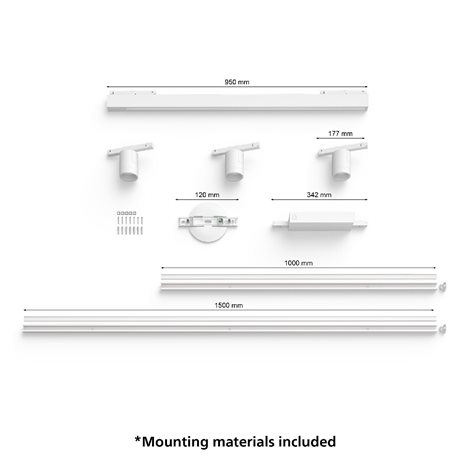 Hue Perifo lištové svítidlo 3 spoty+panel, LED WACA 44,6W 3580lm 2000-6500K RGB, bílá 2