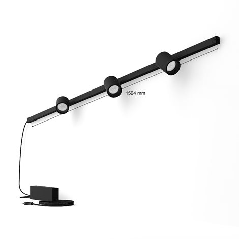 Hue Perifo lištové nástěnné svítidlo se 3 spoty, LED WACA 15,6W 1530lm 2000-6500K RGB, černá 6
