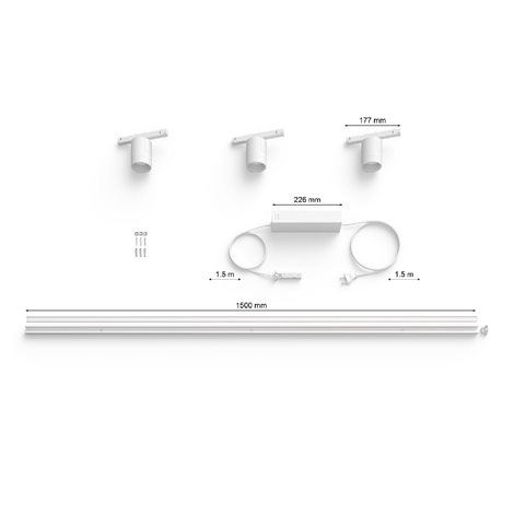 Hue Perifo lištové nástěnné svítidlo se 3 spoty, LED WACA 15,6W 1530lm 2000-6500K RGB, černá 5