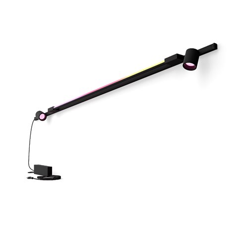 Hue Perifo lištové nástěnné svít. 2 spoty+Gradient Tube, LED WACA 39,9W 3620lm 2000-6500K RGB černá 1