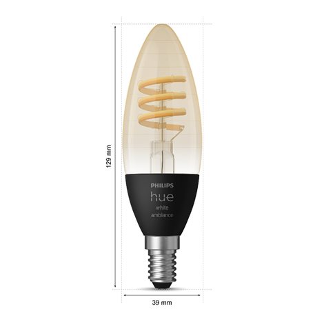 Sada 2x Hue WA Filament žárovka LED E14 B39 4,6W 350lm 2200-4500K IP20 3