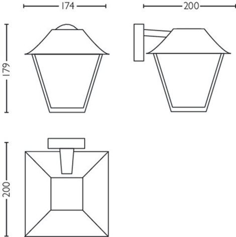 Alpenglow venkovní nástěnné svítidlo E27 1x60W bez zdroje IP44, antracit 2