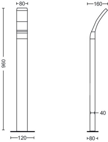 Splay venkovní sloupkové LED svítidlo 1x12W 1100lm 2700K 96cm IP44, antracitové 2