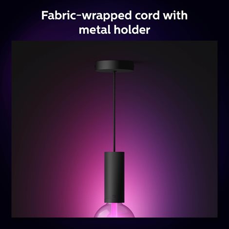 Černý závěsný kabel pro žárovky Philips Hue E27, IP20 7