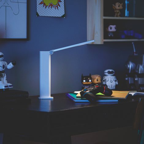 Amber přenosná stolní LED lampa 1x5W 120lm 4000K IP20 USB, krokové stmívání, bílá 4