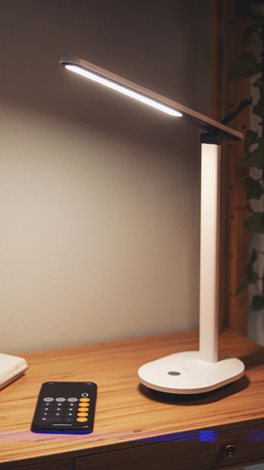 Ivory stolní LED lampa 1x5W 130lm 2700/3600/5000K IP20 USB, krokové stmívání, bílá 2