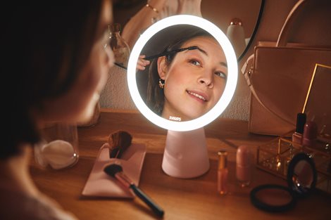 Mirror stolní svítidlo se zrcadlem 1x4.5W 60lm 3000/4000/5000K USB, růžové 4