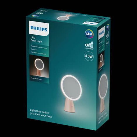 Mirror stolní svítidlo se zrcadlem 1x4.5W 60lm 3000/4000/5000K USB, růžové 10