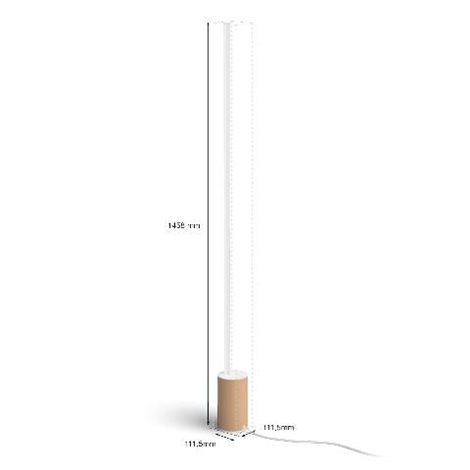 HUE WACA Gradient Signe stojací LED lampa 29W 2550lm 2000-6500K RGB IP20 bílá+dub 6
